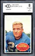 Bobby Layne Card 1960 Topps #93 BGS BCCG 8