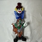 Murano Clown ART FIGURINE 10” Glass Flawless Holding Orange Bottle  SCORPION