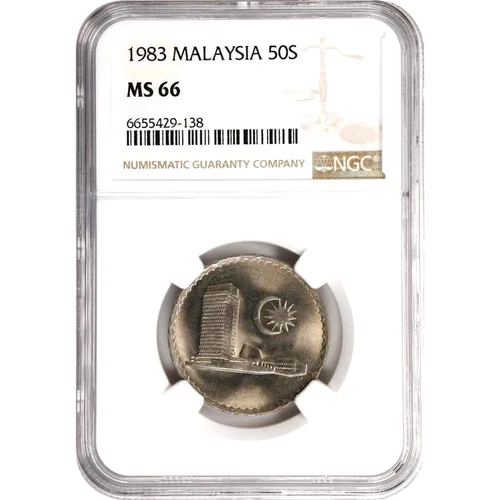 1983 Malaysia 50 Sen, NGC MS 66, KM-5.3