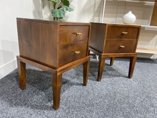 PAIR OF John Lewis Swoon Verne 2 Drawer Bedside Table, Dark Mango RRP £538!