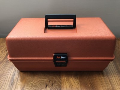 ArtBin Inscribe Künstler Aufbewahrungsbox Modell 8713 Made in USA Orange Vintage Etui