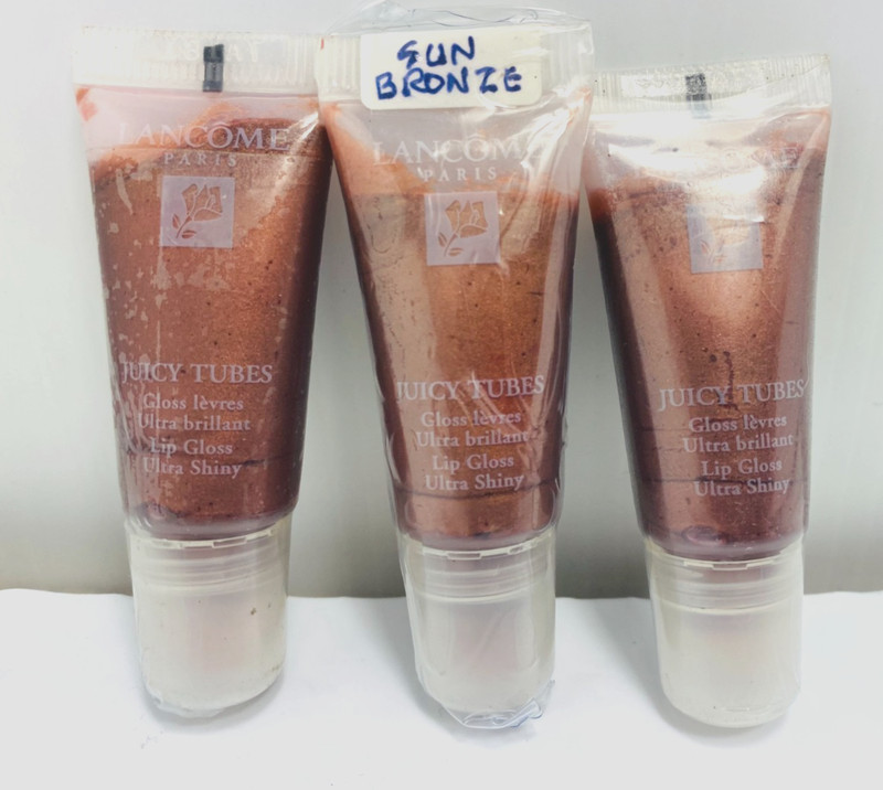 (3) LANCOME Juicy Tubes Lip Gloss Mini 0.21 o - SUN BRONZE **RARE SOLD AS-IS