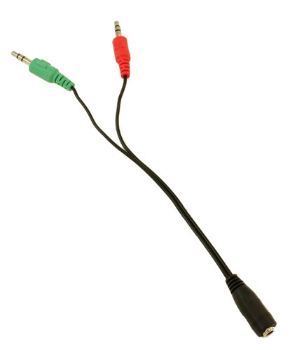 4 Conductor TRRS F to 2x3.5mm M Audio/Microphone (Android) Breakout Cable - Picture 2 of 3