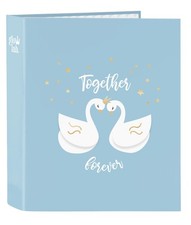 Glowlab Glowlab-M657 Swan Folder Folio 4 Rings, Ideal for Children of Different