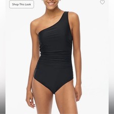 J.Crew One-shoulder ruched one-piece swimsuit XXS