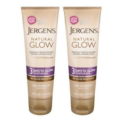 2x Jergens Natural Glow 3 Days to Glow Moisturizer Fair to Medium Skin Tones 4oz
