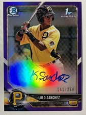 Lolo Sanchez 2018 Bowman Chrome Prospects Auto Purple Refractor 241/250