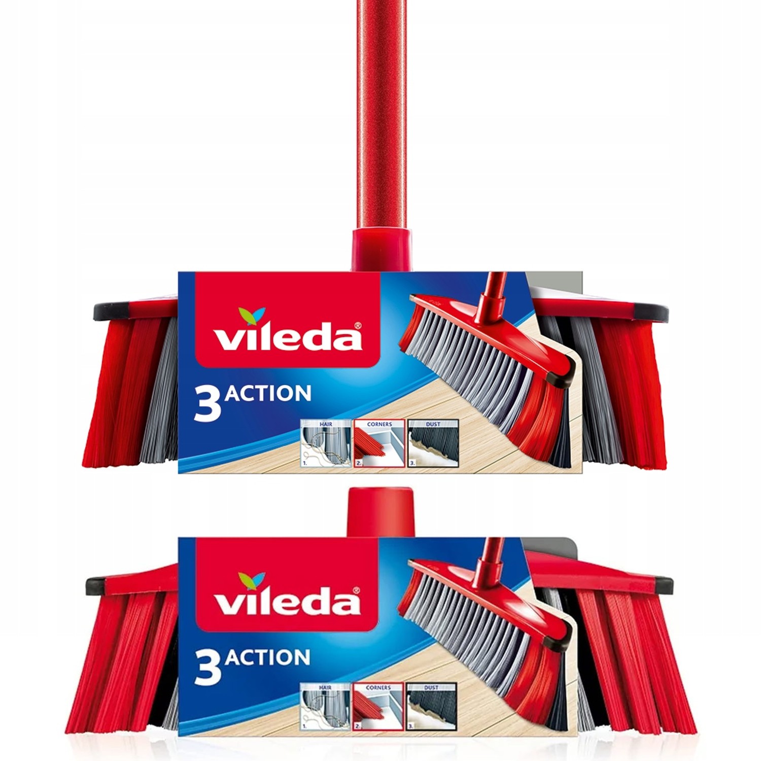 Balai Vileda 3Action 3in1 manche 130 cm pour sols sans poussière