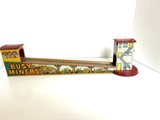 Vintage Marx BUSY MINER Wind-Up Tin Toy in Beautiful Condition, But No Carts