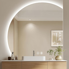 LED Bathroom Mirror with Lights, 36" 36" Led Vanity Mirror with Backlight, Stepl