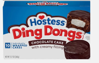 Hostess Ding Dongs Snack Cakes, Chocolate Flavor, 12.7 oz Box (10 Count)