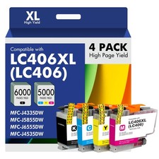LC406 LC406XL Ink Cartridges for Brother Printer 406XL LC 406 XL for MFC-J433...