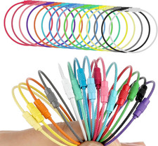 15 Pcs Stainless Steel Wire Keychains Luggage Tag Loops Cable Rings Multi Color