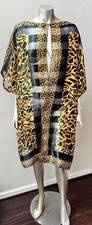 Animal Print Kimono Sheer Stripe Duster Blouse Cardigan party festival Top M