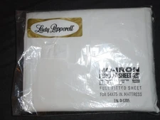Vintage Lady Pepperell Full Fitted No Iron Percale Bed Sheet - White - NEW
