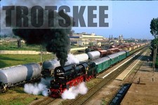 35mm Slide CFR Romania Railways Steam Loco 142 044 1996 Original Romanian