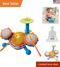 Educational KidiBeats Kids Drum Set: 3 Pads, 9 Melodies  LED Lights