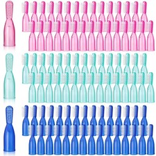 100 Pcs Finger Toothbrushes for Prison Bulk Adults Portable Colorful Short Ha...