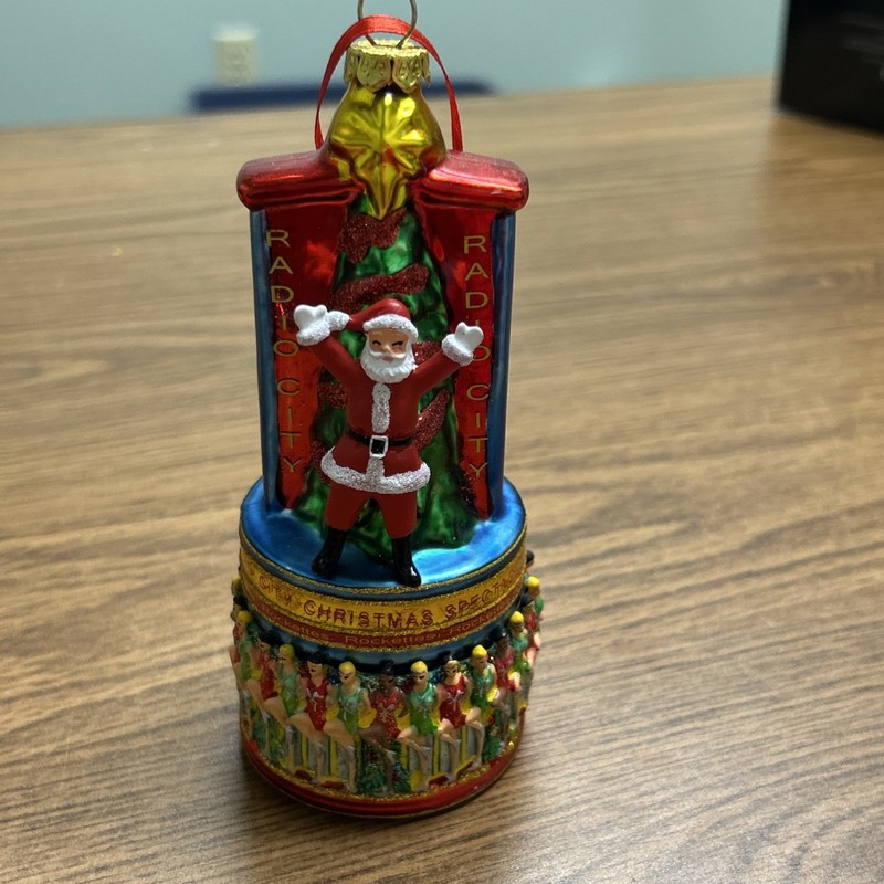 Radio City Music Hall Glass Ornament Tree Santa Rockettes See Photos