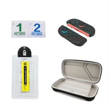 For Switch 2 Handle Grips Cover Protector Storage Bag Screen Tempered Film Set