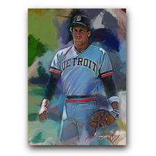 Lance Parrish #5 Art Card Limited 32/50 Edward Vela Signed (Detroit Tigers)