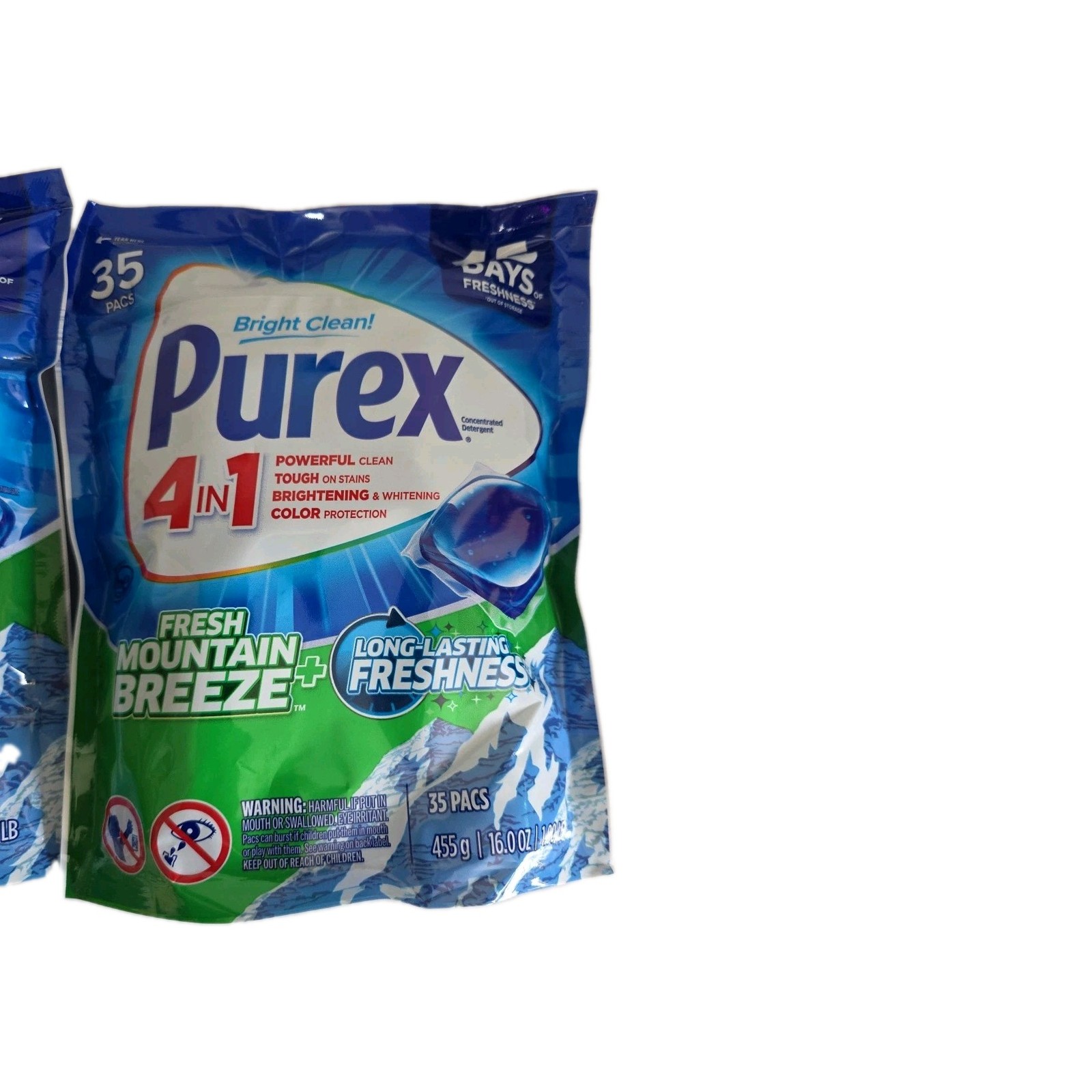 2-Pack Purex 4-in-1 Laundry Detergent Pacs Fresh Mountain Breeze 35ct Each