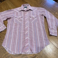 Vintage 80  s Wrangler Cowboy Cut Western Shirt Pearl Snap