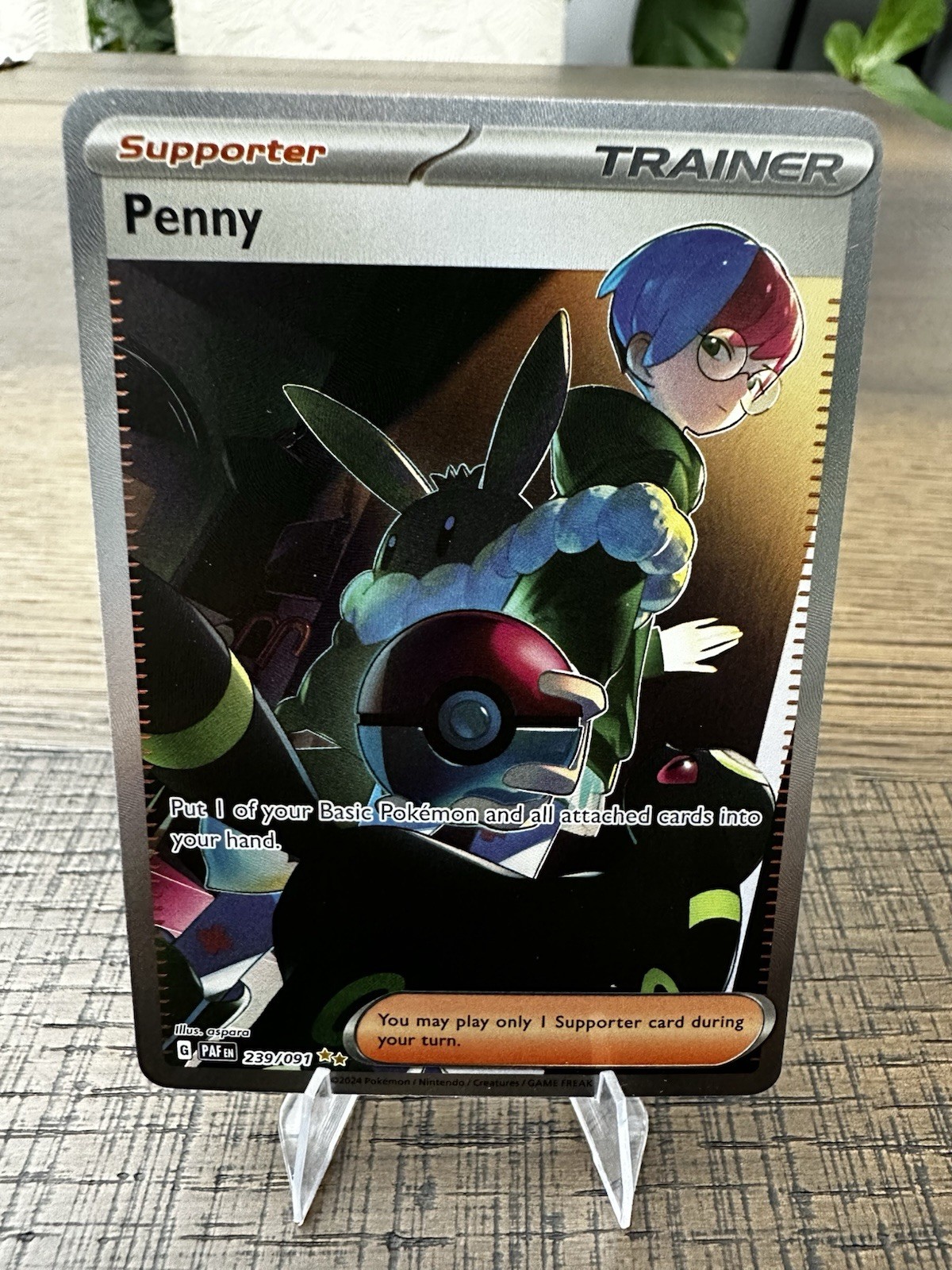 Pokemon TCG Penny 239/091 Paldean Fates Special Illustration Rare Near Mint New