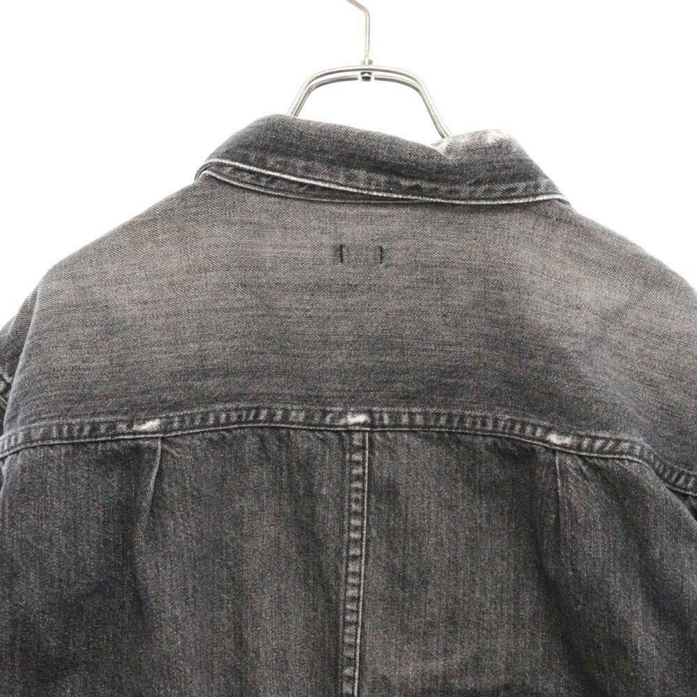 SEQUEL DAMAGE DENIM JACKET Lサイズ　未使用 SEQUEL Damage Denim Jacket, Size L, Black, Stylish Pre-Owned