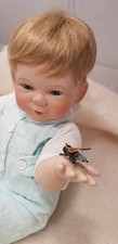 Vintage Kathy Hippensteel Porcelain Doll - Andrew looking at bug