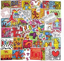 50Pcs Keith Haring Graffiti Waterproof Stickers for Water Bottles Cup B