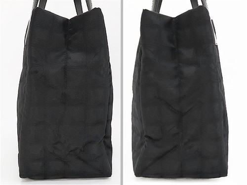 CHANEL Neutral Travel Line Tote MM Black Nylon Leather Shoulder Bag A15991 - Picture 3 of 10