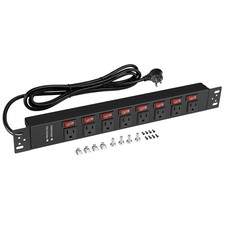 Rack Mount PDU Power Strips 8 Outlet Surge Protector Individual Switch 6FT