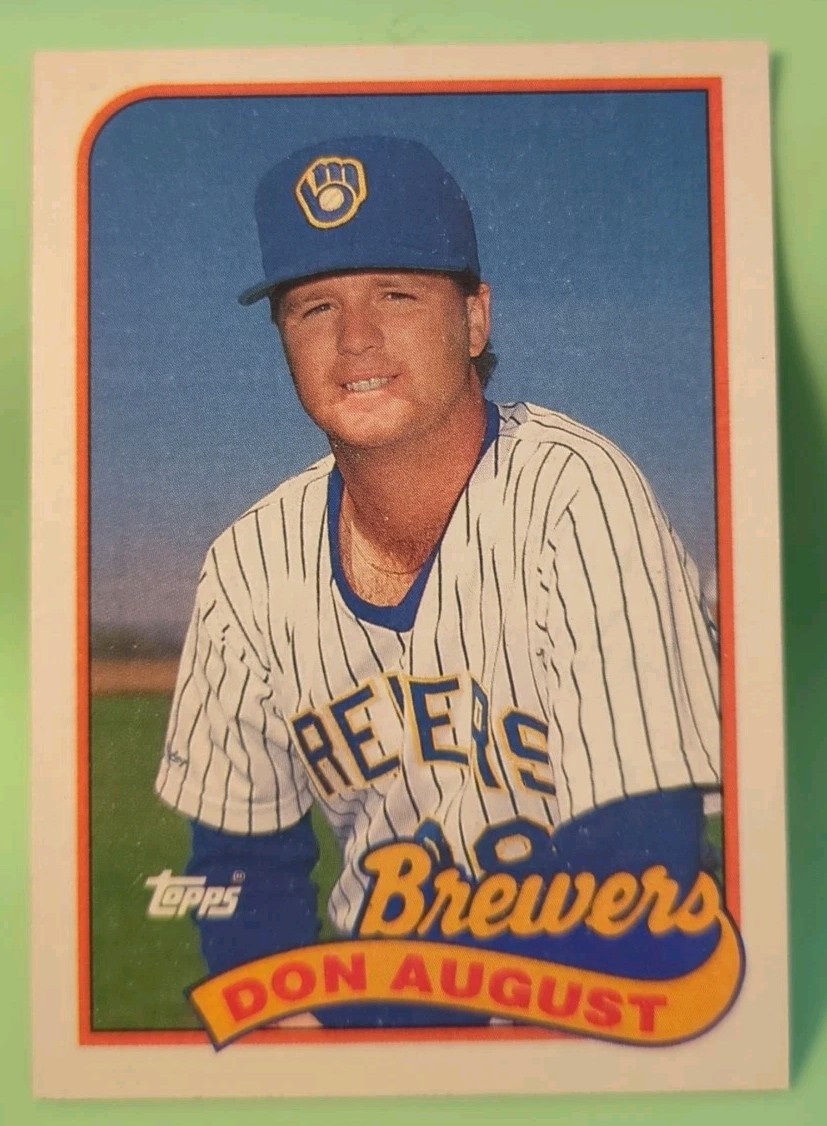 1989 Topps - Don August #696 - Milwaukee Brewers 