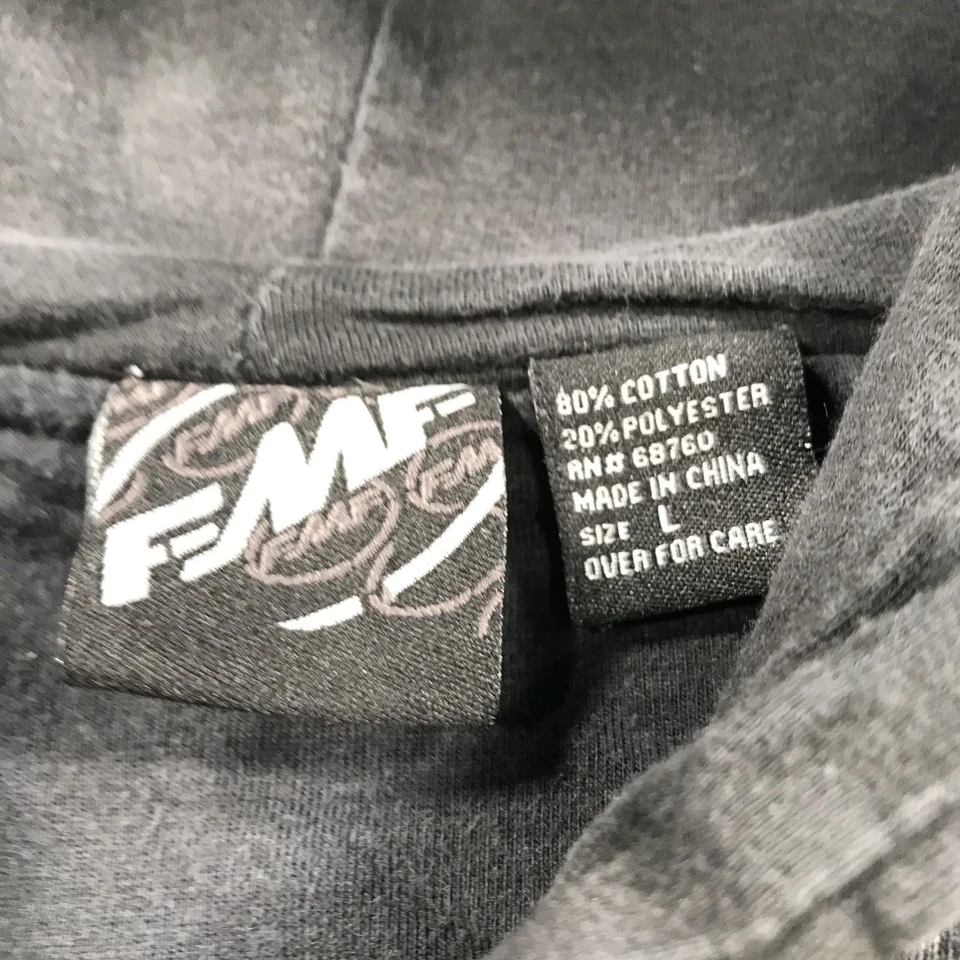 Винтажная мужская толстовка с капюшоном гоночная FMF L камуфляжная AOP на молнии тяжелая ATV Y2K - Изображение 2 из 4