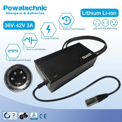 42V 3A Chargeur Pour Batteries 36V De Kalkhoff Tasman Tour I8 8-G Nexus