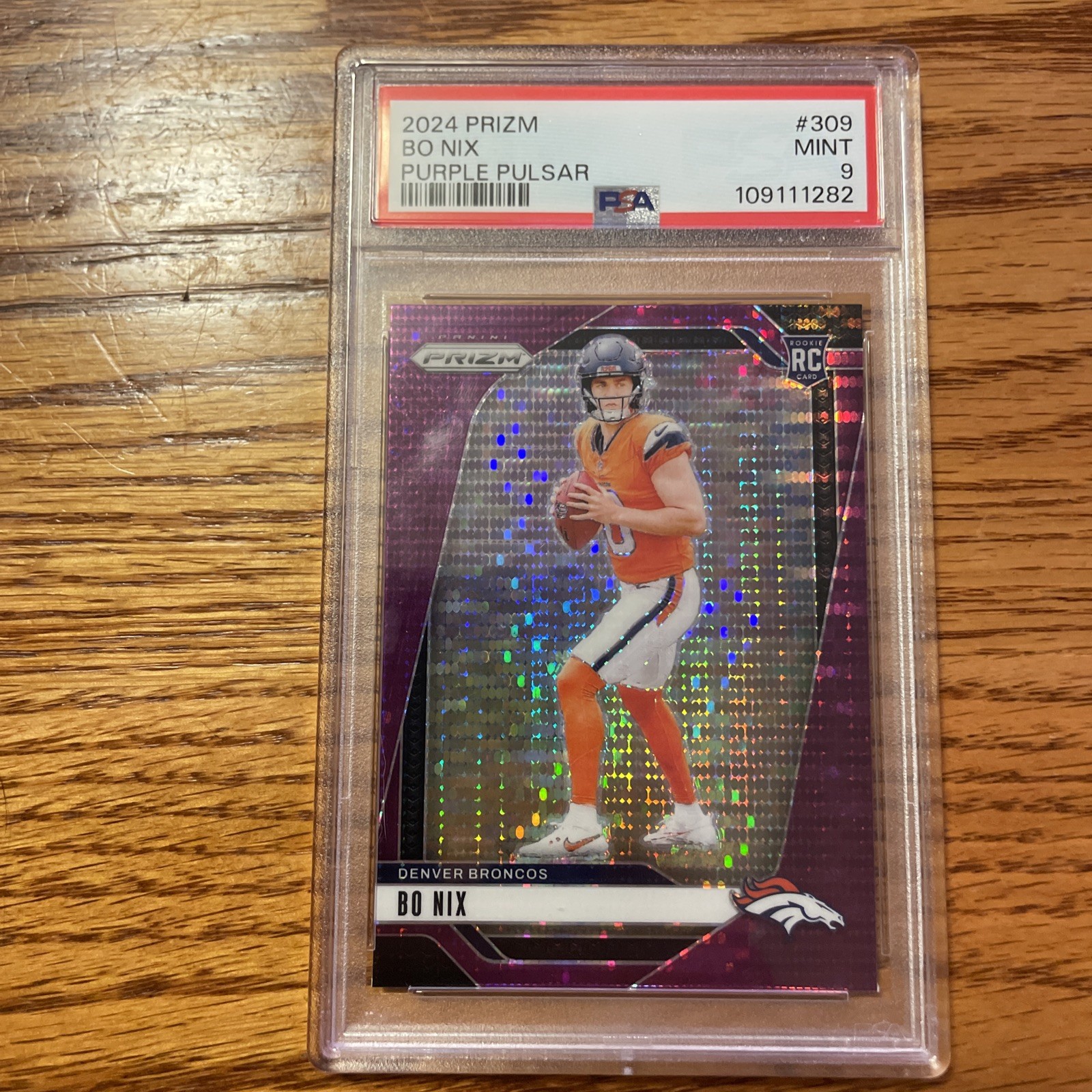 2024 Panini Prizm - Rookies Bo Nix #309 Purple Pulsar Prizm (RC)