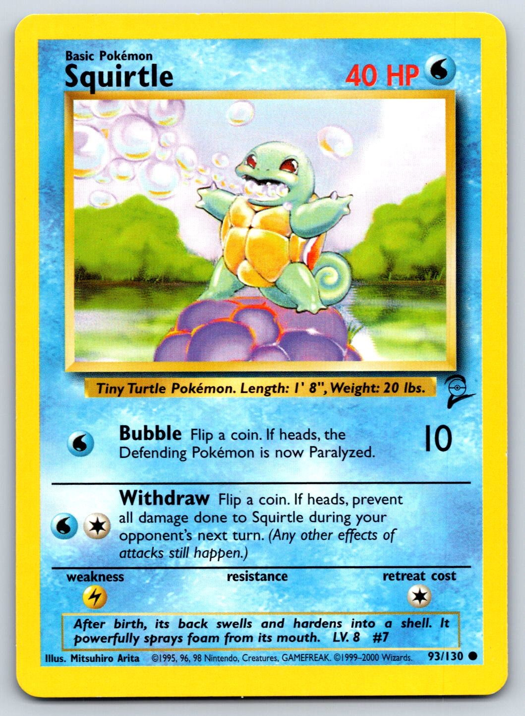 Squirtle Base Set 2 93/130 Pokemon Card LP