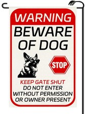 Beware of Dog Garden Flag 12x18 Inch Vertical Double Sided Do Not Enter Sign ...