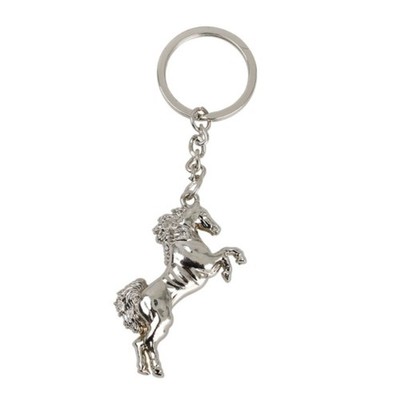 Silver Bucking Bronco Keychain - 4'' Long, 10 Pack