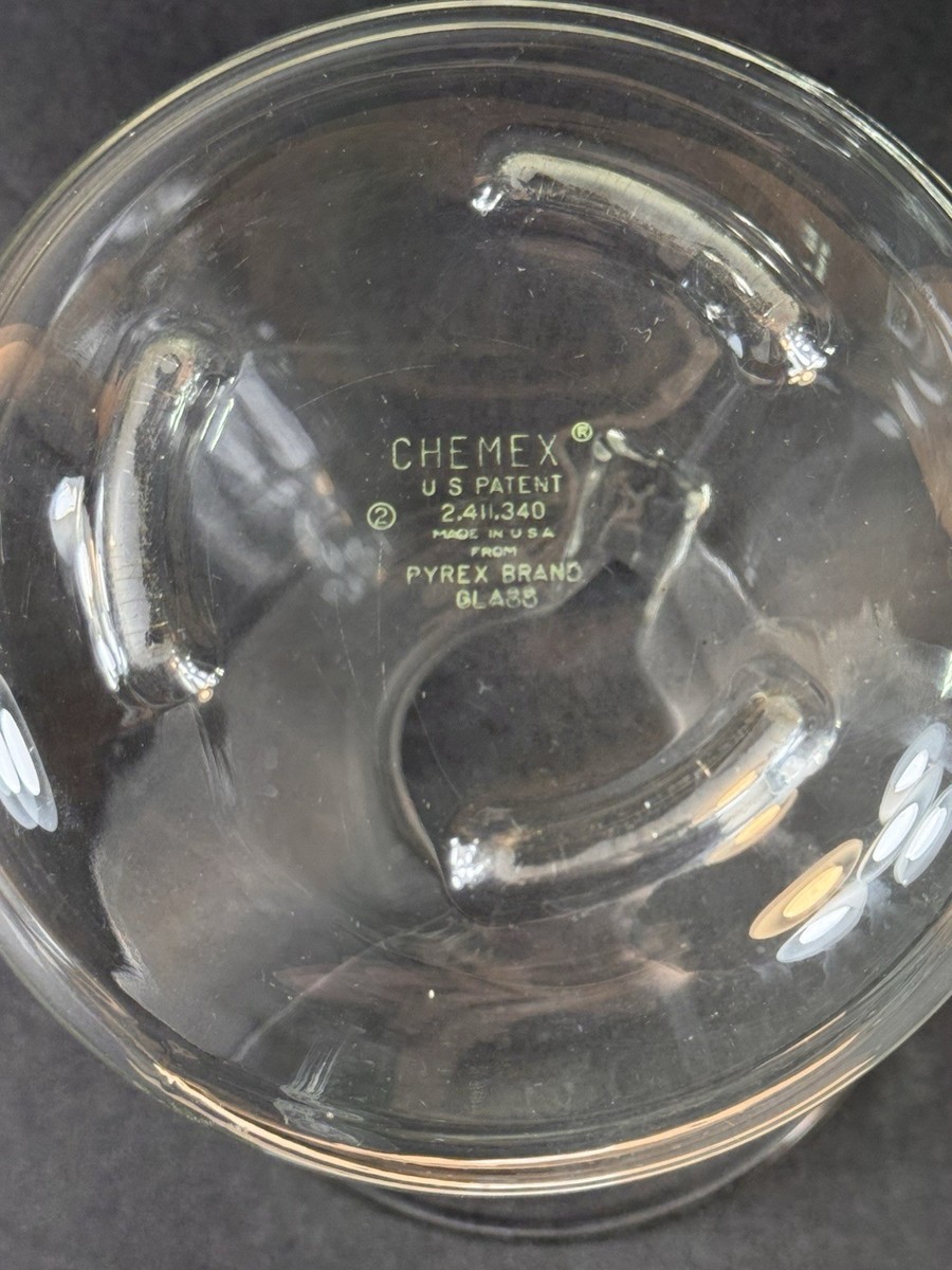 Vintage CHEMEX PYREX Glass Coffee Maker Pour Over Carafe Made In