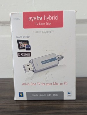 Elgato EyeTV Hybrid TV Tuner Stick for Mac or PC HDTV & Analog TV w/ accesories
