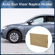 Universal Car Tissue Holder Beige Suede Sun Visor Napkin Holder 1 Pcs