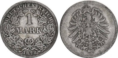 Kaiserreich 1 Mark 1878 E J.9 Silber s-ss/s 137033