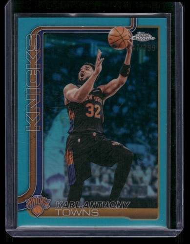 KARL-ANTHONY TOWNS 2025-26 TOPPS CHROME UPDATE #21 TEAL REFRACTOR 247/299 KNICKS