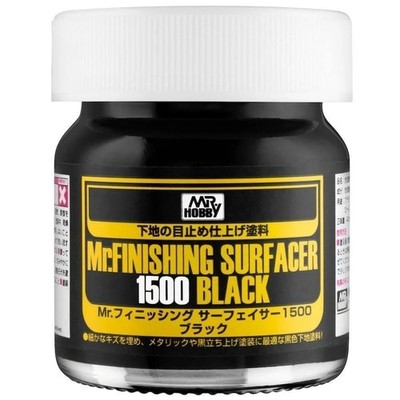 Mr. Finishing Surfacer 1500 Black 40ml  Bandai Gundam Hobby Figure Painting