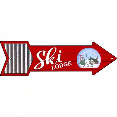 Ski Lodge Novelty Metal Arrow Sign