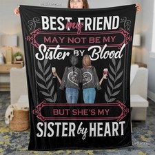 Best Friend Fleece Blanket, Personalized Blanket Gift for Sisters by Heart