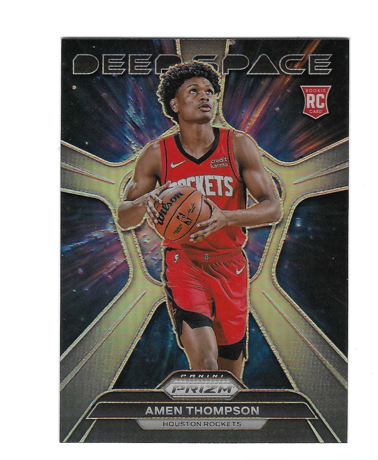 AMEN THOMPSON 2023-24 PRIZM " DEEP SPACE " PRIZM ROOKIE RC #4 $25.00 ROCKETS
