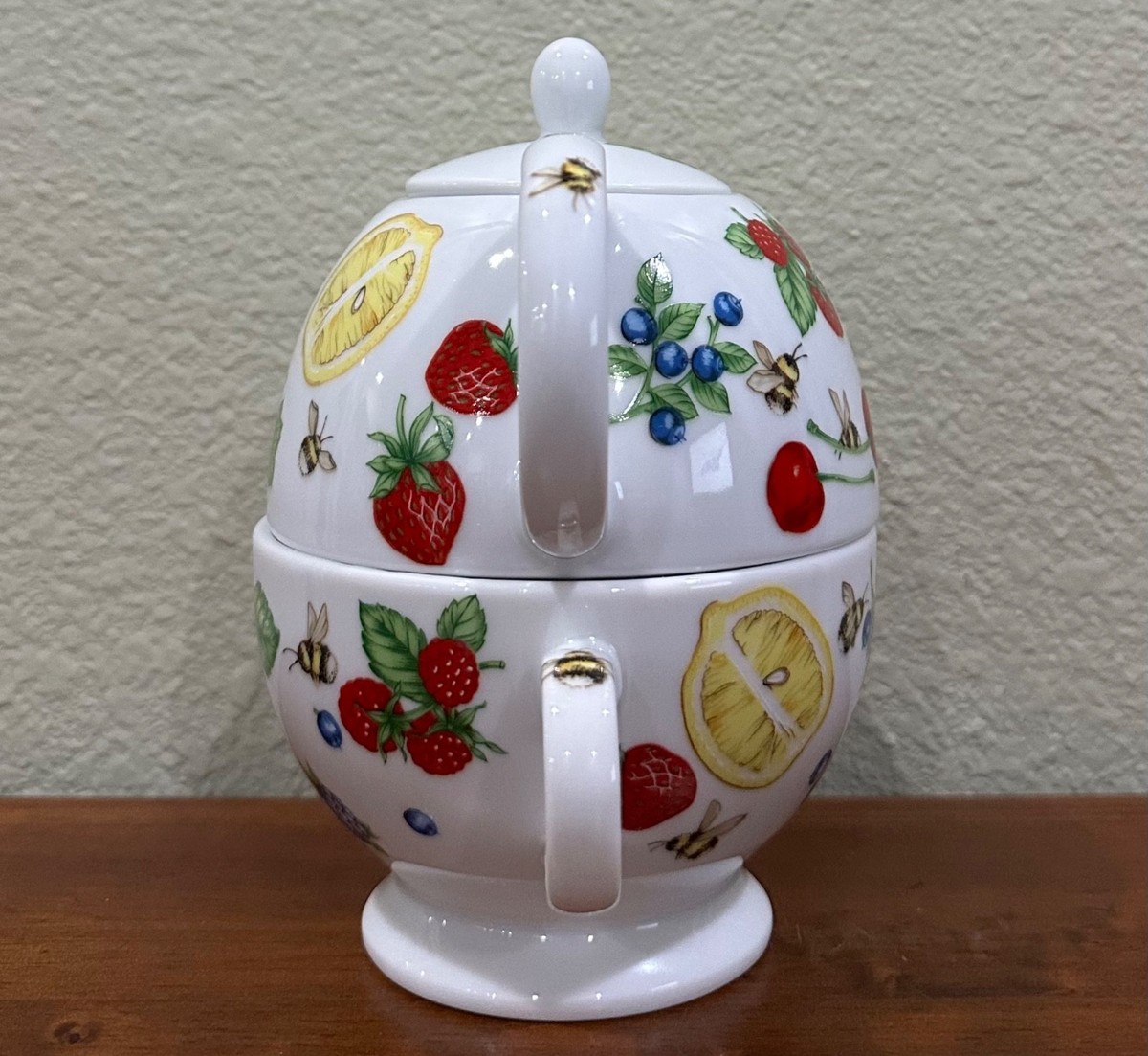 イタリア製プレート　TAITU Firenze Emilio Bergamin Taitù Frutti Emilio Bergamin Italy Porcelain Tea For One Set 1995